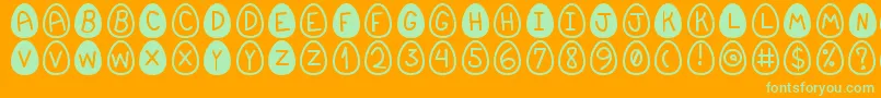 EasterfontSt-Schriftart – Grüne Schriften auf orangefarbenem Hintergrund