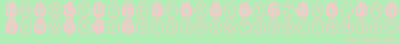 Czcionka EasterfontSt – różowe czcionki na zielonym tle