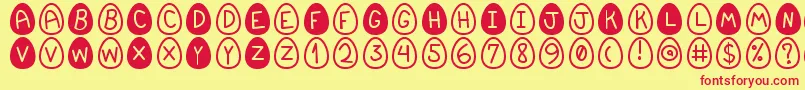 EasterfontSt-fontti – punaiset fontit keltaisella taustalla
