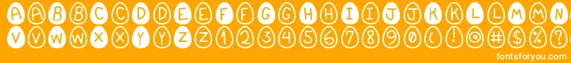 EasterfontSt-Schriftart – Weiße Schriften auf orangefarbenem Hintergrund