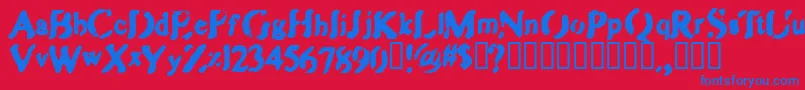 ZippleBold Font – Blue Fonts on Red Background