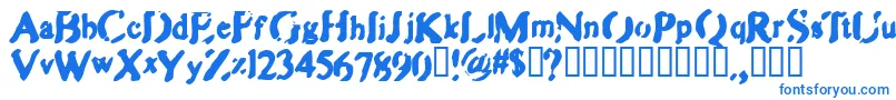 フォントZippleBold – 白い背景に青い文字