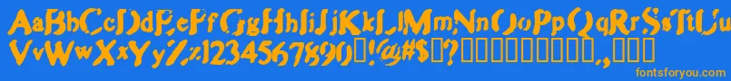 ZippleBold Font – Orange Fonts on Blue Background