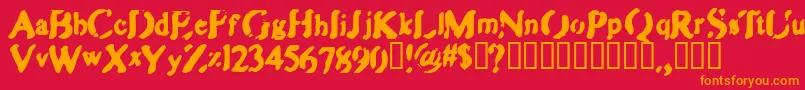 ZippleBold Font – Orange Fonts on Red Background