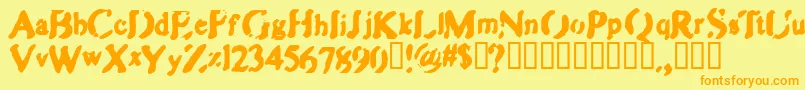 ZippleBold Font – Orange Fonts on Yellow Background