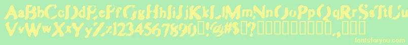 ZippleBold Font – Yellow Fonts on Green Background