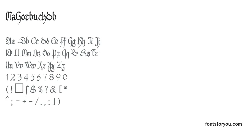 MaGotbuchDb-fontti – aakkoset, numerot, erikoismerkit