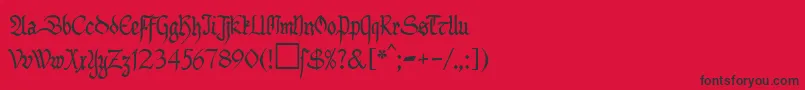 Fonte MaGotbuchDb – fontes pretas em um fundo vermelho