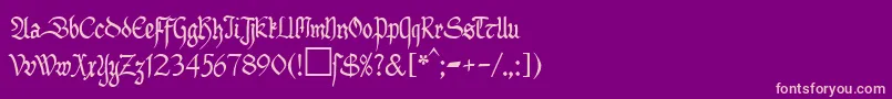 MaGotbuchDb-Schriftart – Rosa Schriften auf violettem Hintergrund