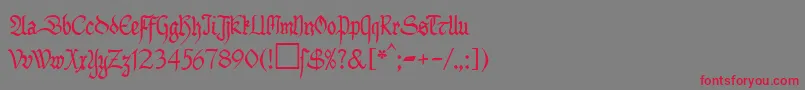 MaGotbuchDb Font – Red Fonts on Gray Background