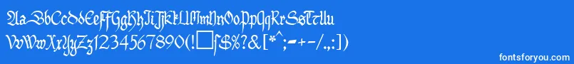 MaGotbuchDb Font – White Fonts on Blue Background