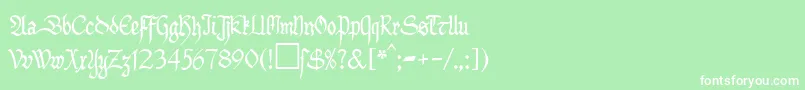 MaGotbuchDb-Schriftart – Weiße Schriften auf grünem Hintergrund