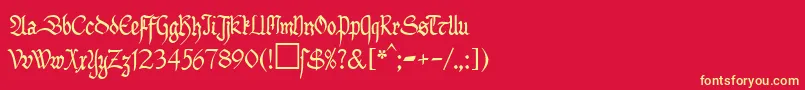 MaGotbuchDb Font – Yellow Fonts on Red Background