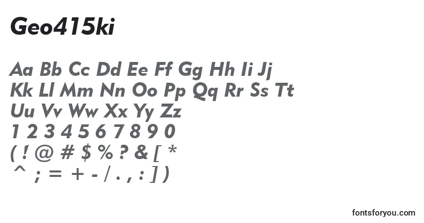 Geo415kiフォント–アルファベット、数字、特殊文字