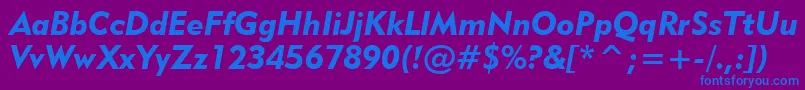 Geo415ki Font – Blue Fonts on Purple Background