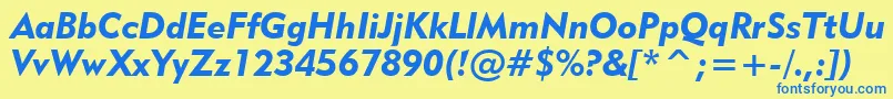 Geo415ki Font – Blue Fonts on Yellow Background