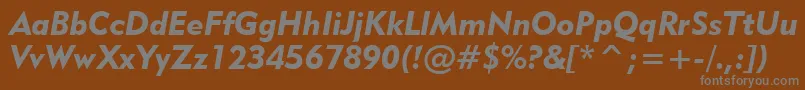 フォントGeo415ki – 茶色の背景に灰色の文字