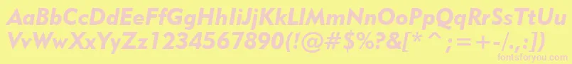 フォントGeo415ki – ピンクのフォント、黄色の背景
