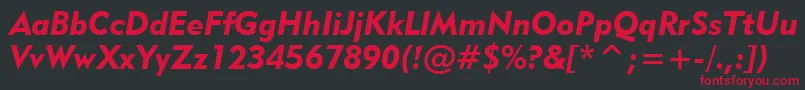フォントGeo415ki – 黒い背景に赤い文字