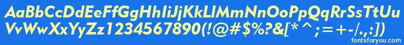 Geo415ki Font – Yellow Fonts on Blue Background