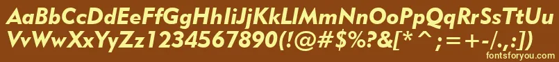 Geo415ki Font – Yellow Fonts on Brown Background