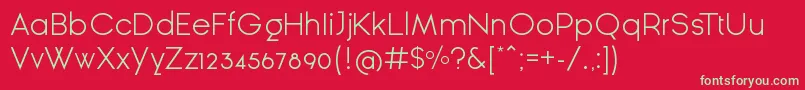 GinРІraSansLight Font – Green Fonts on Red Background