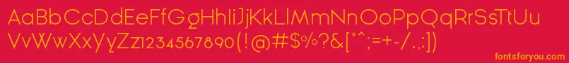 GinРІraSansLight Font – Orange Fonts on Red Background