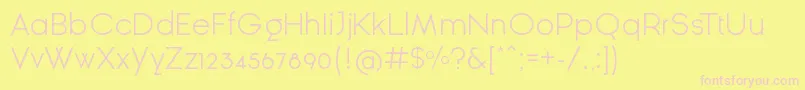 GinРІraSansLight Font – Pink Fonts on Yellow Background