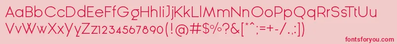 GinРІraSansLight Font – Red Fonts on Pink Background