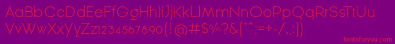 GinРІraSansLight Font – Red Fonts on Purple Background