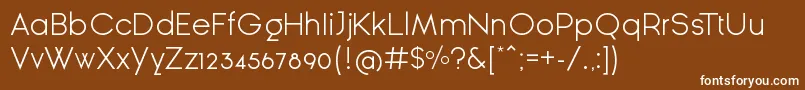 GinРІraSansLight-Schriftart – Weiße Schriften auf braunem Hintergrund