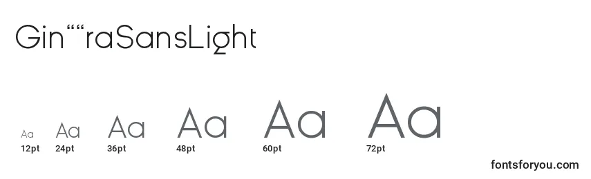 GinРІraSansLight Font Sizes
