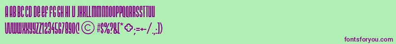 NeonlightdbNormal-Schriftart – Violette Schriften auf grünem Hintergrund