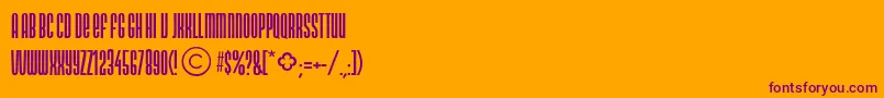 NeonlightdbNormal-Schriftart – Violette Schriften auf orangefarbenem Hintergrund