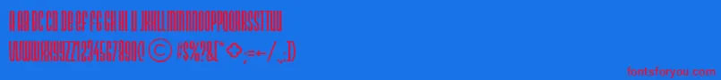 フォントNeonlightdbNormal – 赤い文字の青い背景
