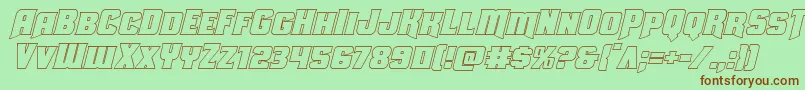 Uniongrayoutital Font – Brown Fonts on Green Background