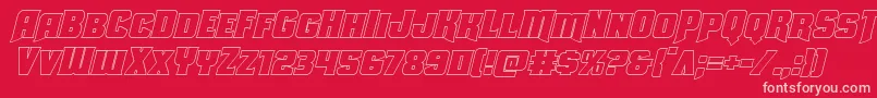 Uniongrayoutital Font – Pink Fonts on Red Background