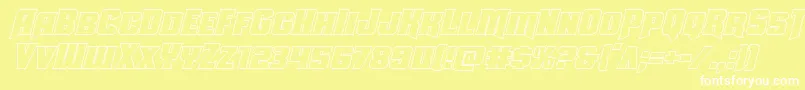 フォントUniongrayoutital – 黄色い背景に白い文字