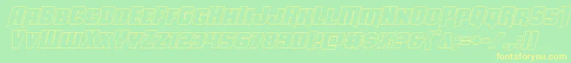 Uniongrayoutital Font – Yellow Fonts on Green Background