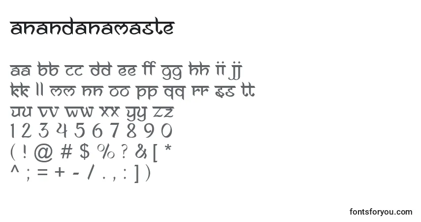 AnandaNamaste Font – alphabet, numbers, special characters