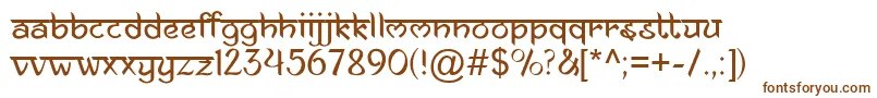 AnandaNamaste-Schriftart – Braune Schriften auf weißem Hintergrund