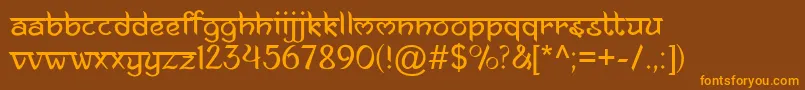 AnandaNamaste Font – Orange Fonts on Brown Background