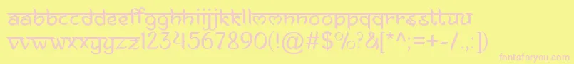 AnandaNamaste-fontti – vaaleanpunaiset fontit keltaisella taustalla