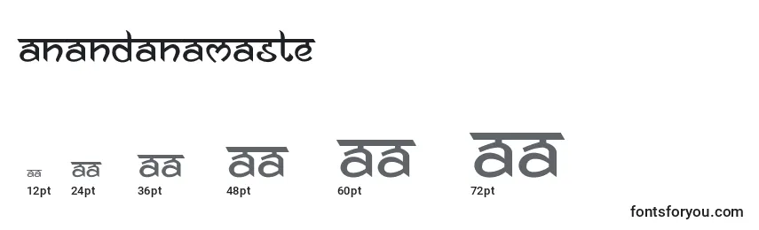 AnandaNamaste Font Sizes