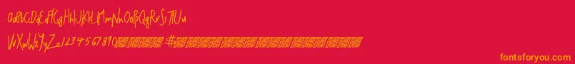 Thinklight Font – Orange Fonts on Red Background