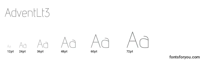 Размеры шрифта AdventLt3