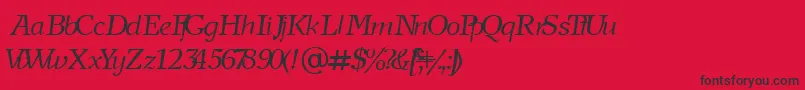 フォントNewjournalCyrillicItalic – 赤い背景に黒い文字