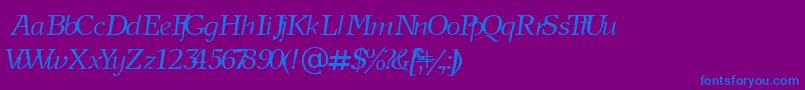 fuente NewjournalCyrillicItalic – Fuentes Azules Sobre Fondo Morado