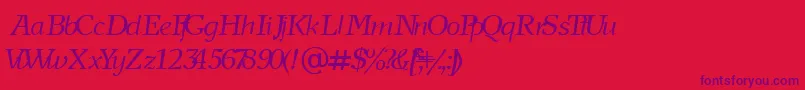 NewjournalCyrillicItalic Font – Purple Fonts on Red Background