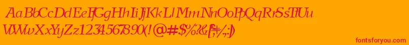 フォントNewjournalCyrillicItalic – オレンジの背景に赤い文字